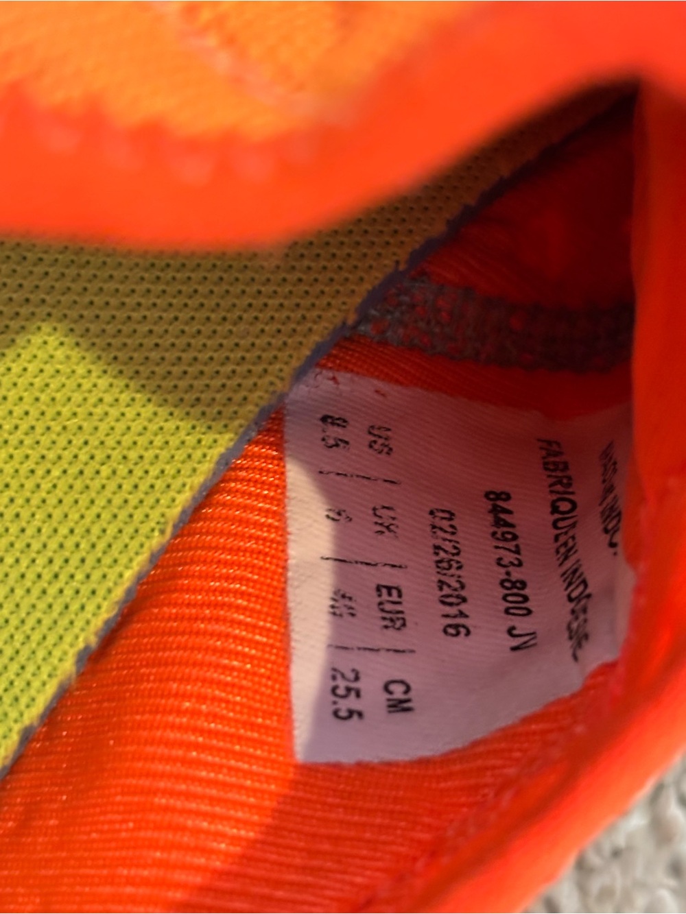 Nike Bright Orange Trainers with Teal Accent Laces - Picture 6 of 6